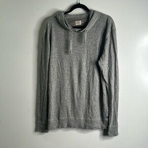 FAHERTY sun washed slub light gray knit light weight hoodie size large